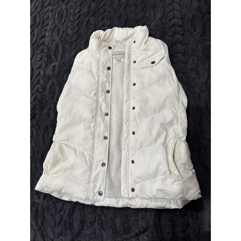 Banana Republic Women's Vest, White, Cotton Linen, Size S